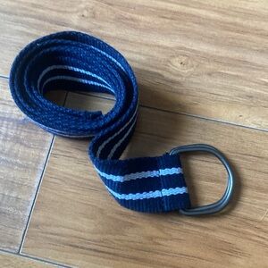 Blue and white striped belt